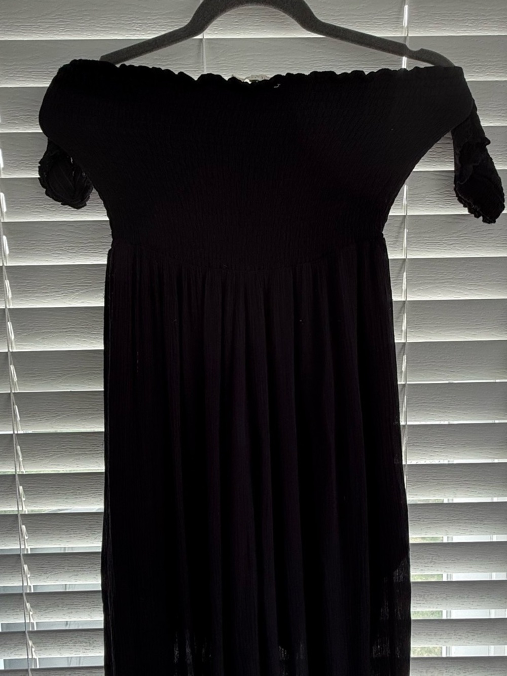Grade & Gather Black Smocked Maxi Dress - Elastic Bodice